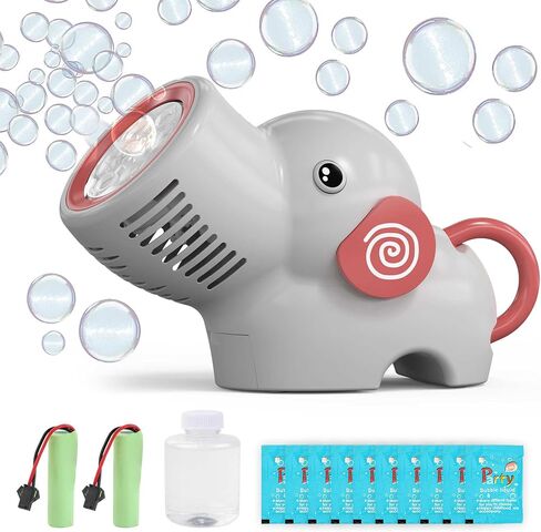 Elephant Bubble Machine,Automatic Bubble Blower with Light and Rechargeable Battery for Toddler Summer Outdoor Toys,Party Favor (Blue) in Saudi Arabia