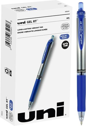 uniball Signo Gel Pen, Retractable, Medium 0.7 Mm, Blue Ink, Blue/metallic Accents Barrel, Dozen in Saudi Arabia