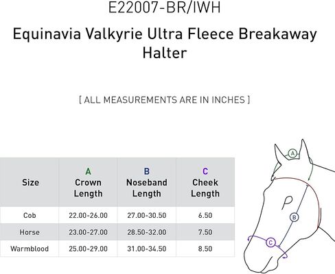 Equinavia Valkyrie Soft Ultra Fleece Padded Adjustable Breakaway Horse Halter in Kuwait