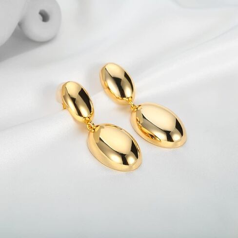 CLASSYZINT Shiny Gold Clip On Earring For Women Geometric Clip Drop Dangle Earrings in Saudi Arabia