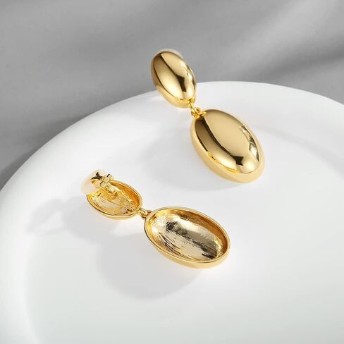 CLASSYZINT Shiny Gold Clip On Earring For Women Geometric Clip Drop Dangle Earrings in Saudi Arabia