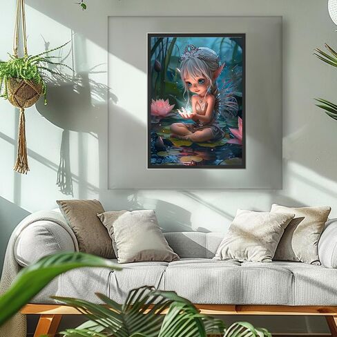 MAXBYE Elf Girl Diamond Art Painting Kits for Adults Beginners, Cute Elf DIY Full Drill Paint with Diamond, Diamond Art Kit Gem Art for Home Wall Decor 12x16inch in Saudi Arabia