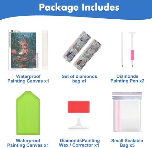 MAXBYE Elf Girl Diamond Art Painting Kits for Adults Beginners, Cute Elf DIY Full Drill Paint with Diamond, Diamond Art Kit Gem Art for Home Wall Decor 12x16inch in Saudi Arabia