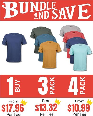 Kingsted T-Shirts for Men Pack - Royally Comfortable - Super Soft Premium Fabric - Well-Crafted Classic Tee in Saudi Arabia