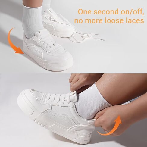 No Tie Shoelaces for Adults and Kids,Stretch Silicone Elastic Shoe Laces for Sneakers,Time-saving Easy to Clean in Saudi Arabia