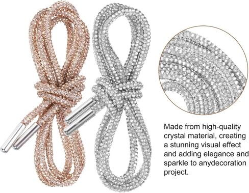 uxcell Rhinestone Shoe Laces Length Crystal Shoe Laces Diamond Drawstring Cords Replacement for Shorts Sneakers in Saudi Arabia
