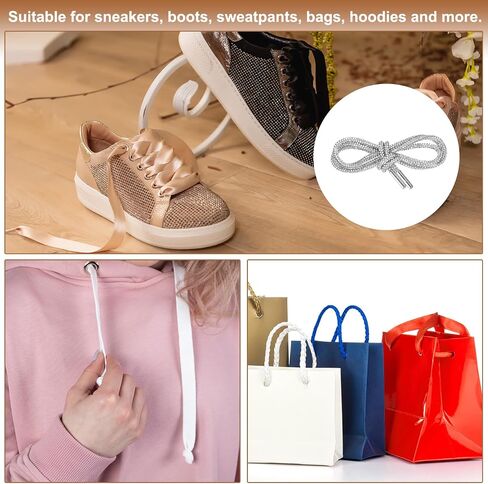 uxcell Rhinestone Shoe Laces Length Crystal Shoe Laces Diamond Drawstring Cords Replacement for Shorts Sneakers in Saudi Arabia