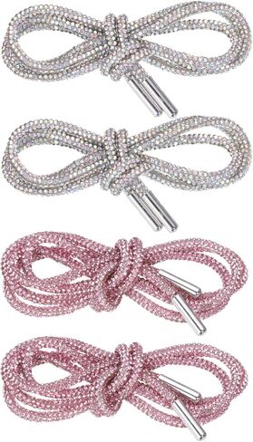 uxcell Rhinestone Shoe Laces Length Crystal Shoe Laces Diamond Drawstring Cords Replacement for Shorts Sneakers in Saudi Arabia