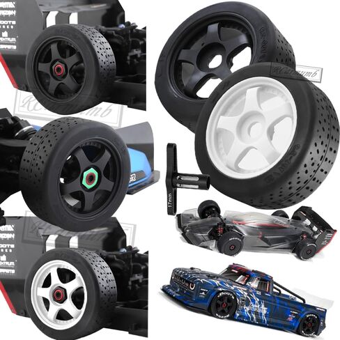 إطارات RC لانتهاك 1/7 Arrma ولا حدود لها، إطارات Dboots Hoons 42/100 2.9 بحزام RC مع حشوات إسفنجية، 4 قطع أمامية وخلفية مثبتة على عجلات Rc ذات 5 مكبرات صوت، أسود in Saudi Arabia