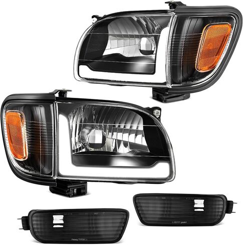 DWVO LED مجموعة المصابيح الأمامية متوافقة مع 2001-2004 01 02 03 04 تاكوما بيك اب شاحنة المصابيح الأمامية استبدال المصابيح الأمامية الإسكان الأسود عدسة واضحة + أضواء الوفير in Saudi Arabia