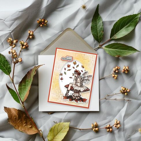 GLOBLELAND Autumn Fairy Clear Stamps Autumn Maple Squirrel Pumpkin Clear Stamps Butterfly Fairy Silicone Stamps for DIY Scrapbooking Photo Album Decorative Cards Making Home Decoration 8.27x5.83inch in Saudi Arabia