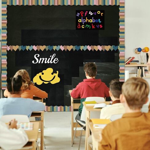 68 Ft Boho Bulletin Board Borders Retro Groovy Classroom Decorations Rainbow Boho Polk Dot Trims for Cottage Pastel Pop Dasiy Flower Smile Face Preppy Hippe Disco Checkered Classroom Decor(Boho Dot) in Saudi Arabia