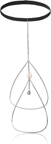 Bohemia Layered Shell Leg Chain Thigh Chain Silver Thigh Chain Vintage Seashell Thigh Chain Body Chain Beach Shell Pendant Body Chain Leg Chain Jewelry for Women and Girls (Silver) in Saudi Arabia