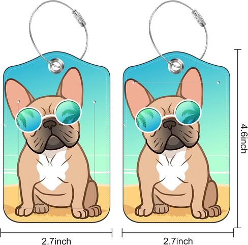 2 Pack PU Leather Luggage Tag for Suitcase Cute Cat and Paw Suitcase Tags with Privacy Name ID Label and Stainless Steel Loop for Travel Bag Suitcase in Kuwait