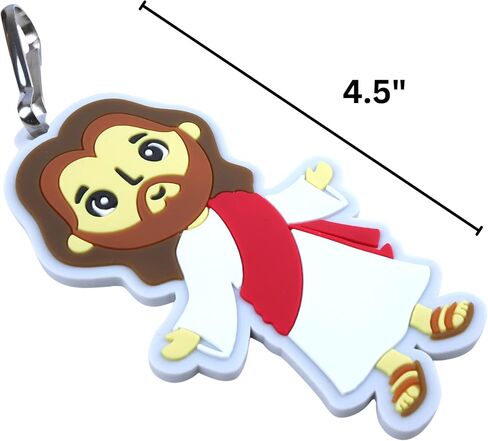 علامة الأمتعة Needzo المطاطية Jesus، ملصق حقيبة الظهر الدينية، مشبك معدني للمرفق، 4.5 بوصة in Saudi Arabia