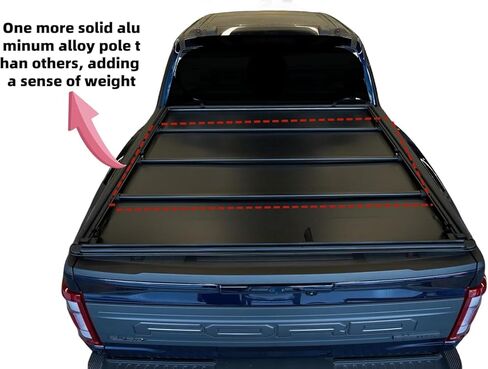 غطاء تونيو ناعم قابل للطي متوافق مع 2004-2014 Ford F150 Styleside (باستثناء Flareside) سرير قصير، 2006-2008 Lincoln Mark LT Bed 6.5FT Bed.HR2003 in Kuwait