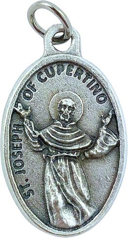 St Joseph of Cupertino Medal, Patron Saint of Pendant of Aviation and Students, Inspirational Catholic Gifts, ¾ Inches, Made in Italy in Saudi Arabia
