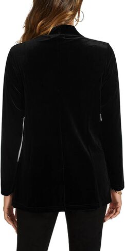 MINTLIMIT Women Velvet Blazer Jackets Long Sleeve Business Suit Christmas Lapel Open Front Casual Blazers with Pockets in Kuwait