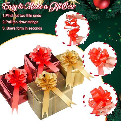 30 قطعة من أقواس السحب، قوس لتغليف الهدايا، وأقواس سحب لسلال الزفاف وعيد الحب وأقواس شريطية لعيد الميلاد لتغليف الصناديق أو زينة الزهور in Kuwait