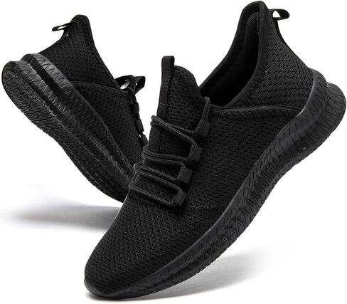 QIJGS Women's Running Shoes Tennis Casual Lightweight Sneakers Lace Up Walking Shoe-Black-10 in Saudi Arabia