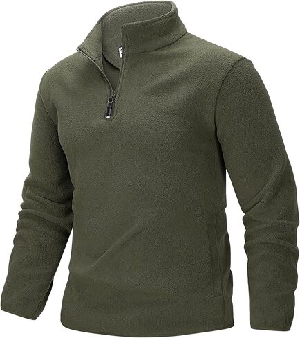 33,000ft Men's Quarter-Zip Polar Fleece Jacket, Long Sleeve Half Zip Fleece Pullover Sweaters Thermal Golf Sweatshirt in Saudi Arabia
