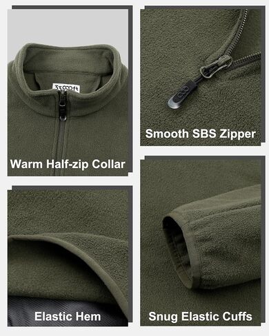 33,000ft Men's Quarter-Zip Polar Fleece Jacket, Long Sleeve Half Zip Fleece Pullover Sweaters Thermal Golf Sweatshirt in Saudi Arabia