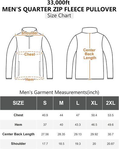 33,000ft Men's Quarter-Zip Polar Fleece Jacket, Long Sleeve Half Zip Fleece Pullover Sweaters Thermal Golf Sweatshirt in Saudi Arabia