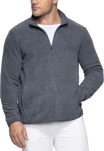 33,000ft Men's Quarter-Zip Polar Fleece Jacket, Long Sleeve Half Zip Fleece Pullover Sweaters Thermal Golf Sweatshirt in Saudi Arabia