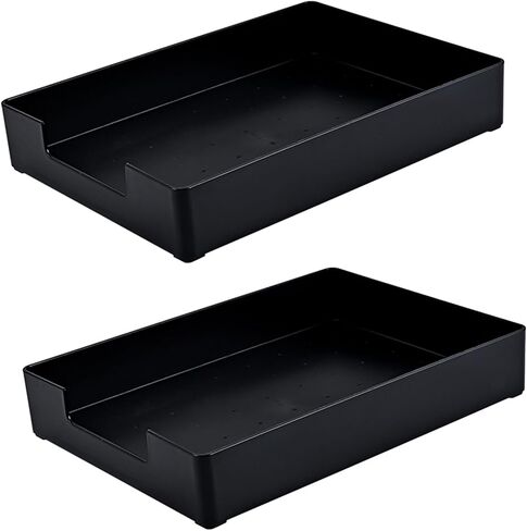 Paper Tray Organizer for Desk, 2pcs Stackable Letter Tray, Desk Drawer Organizer, Front-Load A4 Paper File Folder Magazine Storage Holder, Office Desktop Accessories Workspace Document Organizer in Saudi Arabia