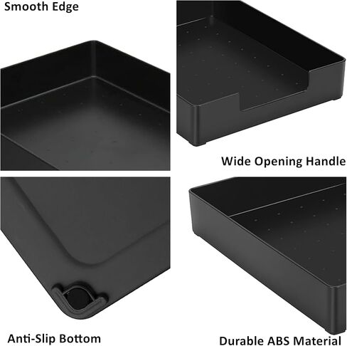 Paper Tray Organizer for Desk, 2pcs Stackable Letter Tray, Desk Drawer Organizer, Front-Load A4 Paper File Folder Magazine Storage Holder, Office Desktop Accessories Workspace Document Organizer in Saudi Arabia