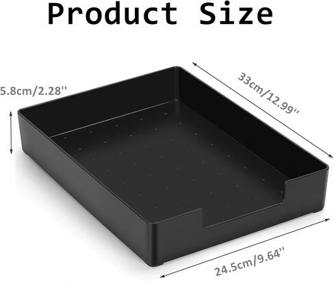Paper Tray Organizer for Desk, 2pcs Stackable Letter Tray, Desk Drawer Organizer, Front-Load A4 Paper File Folder Magazine Storage Holder, Office Desktop Accessories Workspace Document Organizer in Saudi Arabia