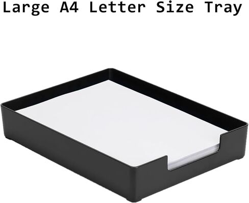 Paper Tray Organizer for Desk, 2pcs Stackable Letter Tray, Desk Drawer Organizer, Front-Load A4 Paper File Folder Magazine Storage Holder, Office Desktop Accessories Workspace Document Organizer in Saudi Arabia