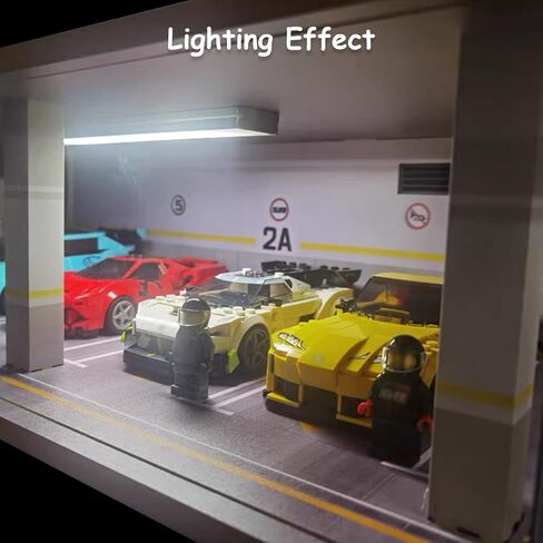 1/24 Scale Die-cast Car Garage Display Case with Clear Acrylic Cover and LED Lighting for 4 Parking Space (1:24-4 Parking 2A) in Saudi Arabia