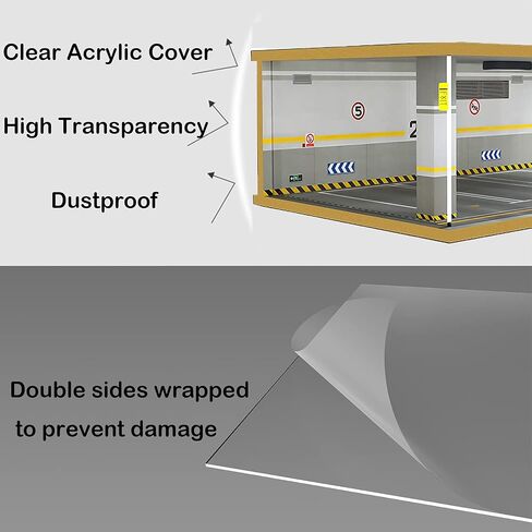 1/24 Scale Die-cast Car Garage Display Case with Clear Acrylic Cover and LED Lighting for 4 Parking Space (1:24-4 Parking 2A) in Saudi Arabia