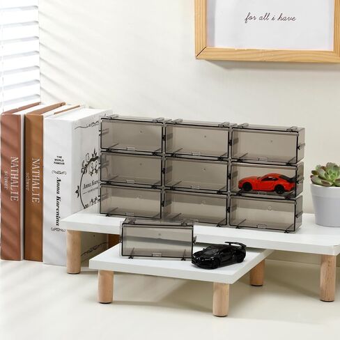 Yousoontic 48 قطعة 1/64 تكويم سيارات لعبة تخزين واضح سيارة صندوق عرض تخزين مقياس سيارات مصنوعة بالضغط سيارات لعبة تخزين للسيارات الصغيرة in Kuwait