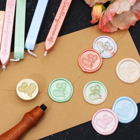 Wax Seal Kit, Merry Christmas Wax Seal Stamp with 10pcs Assorted Colors Sealing Wax Sticks with Wicks, Wax Seal Stamp Kit for Envelopes, Wedding Invitations, Cards, Gift Wrapping, DIY Crafts in Saudi Arabia