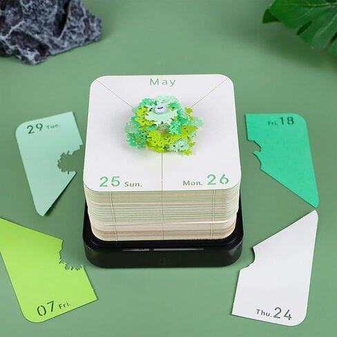 منصات مذكرة ثلاثية الأبعاد تقويم مكتب ورقي، تقويم 2025 شجرة ساكورا الإبداعية ثلاثية الأبعاد المفكرة Artopad نحت هدية ديكور سطح المكتب، تقويم مكتب الفنان (شجرة ساكورا-أخضر) in Kuwait