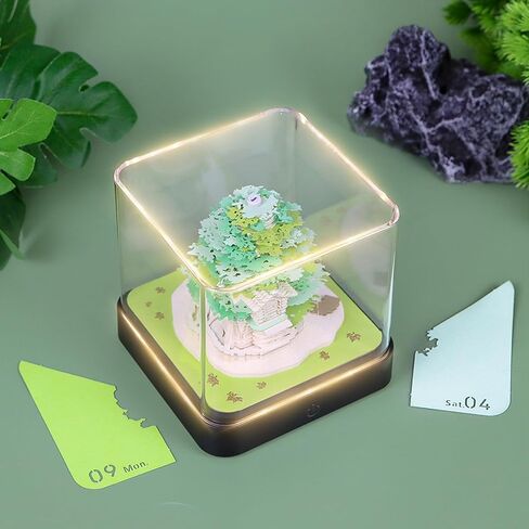 منصات مذكرة ثلاثية الأبعاد تقويم مكتب ورقي، تقويم 2025 شجرة ساكورا الإبداعية ثلاثية الأبعاد المفكرة Artopad نحت هدية ديكور سطح المكتب، تقويم مكتب الفنان (شجرة ساكورا-أخضر) in Kuwait