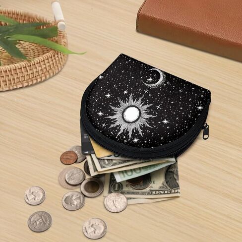 محفظة Xhuibop Star Moon Print للفتيات للعملات المعدنية للنساء حقيبة صغيرة للعملات المعدنية وإكسسوارات السفر محفظة صغيرة للتغيير مع سحاب للعملات المعدنية ومحفظة للفتيات المحمولة للعملات المعدنية وحقيبة منظم أحمر الشفاه in Saudi Arabia