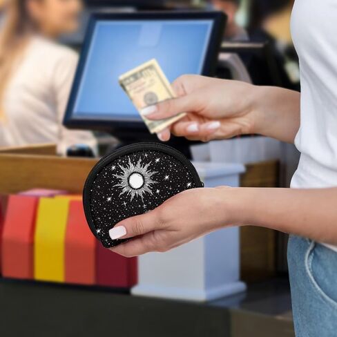 محفظة Xhuibop Star Moon Print للفتيات للعملات المعدنية للنساء حقيبة صغيرة للعملات المعدنية وإكسسوارات السفر محفظة صغيرة للتغيير مع سحاب للعملات المعدنية ومحفظة للفتيات المحمولة للعملات المعدنية وحقيبة منظم أحمر الشفاه in Saudi Arabia