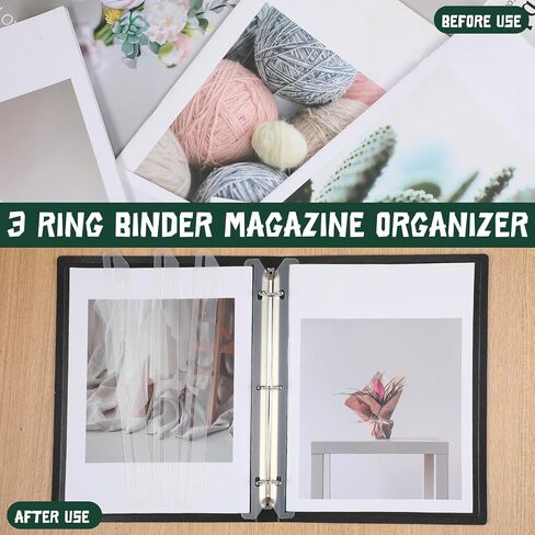 Magazine Protectors Magazine Organizer Binder with 12 Pcs 3 Hole Punched Magazine Holders for Binder Comic Book Storage 3 Ring Binder Insert Strips for Collectors Gift - Fits 12 Magazines in Saudi Arabia