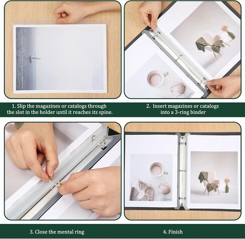 Magazine Protectors Magazine Organizer Binder with 12 Pcs 3 Hole Punched Magazine Holders for Binder Comic Book Storage 3 Ring Binder Insert Strips for Collectors Gift - Fits 12 Magazines in Saudi Arabia