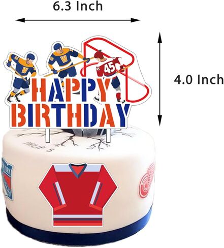 زينة حفلات أعياد الميلاد من الهوكي، تتضمن لوازم حفلات هوكي الجليد لافتة عيد ميلاد، ودوامات معلقة، وأغطية الكب كيك، وغطاء الكعكة، وبالونات للأطفال بطابع الهوكي الرياضي in Kuwait