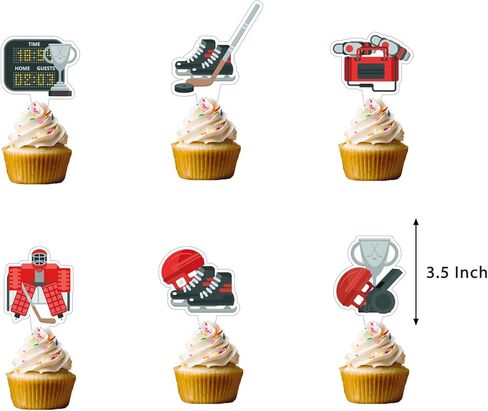 زينة حفلات أعياد الميلاد من الهوكي، تتضمن لوازم حفلات هوكي الجليد لافتة عيد ميلاد، ودوامات معلقة، وأغطية الكب كيك، وغطاء الكعكة، وبالونات للأطفال بطابع الهوكي الرياضي in Kuwait