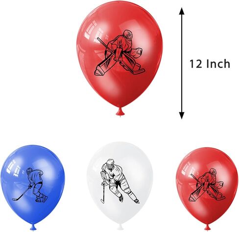 زينة حفلات أعياد الميلاد من الهوكي، تتضمن لوازم حفلات هوكي الجليد لافتة عيد ميلاد، ودوامات معلقة، وأغطية الكب كيك، وغطاء الكعكة، وبالونات للأطفال بطابع الهوكي الرياضي in Kuwait