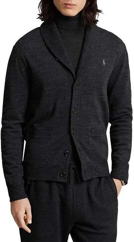 Polo Ralph Lauren Cotton Blend Jersey Regular Fit Shawl Collar Cardigan XL Grey in Saudi Arabia