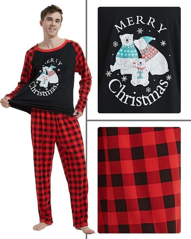 Family Matching Pajama Sets Cute Christmas Tree Sleepwear Snowman Holiday PJS for Couples and Kids in Saudi Arabia