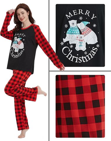 Family Matching Pajama Sets Cute Christmas Tree Sleepwear Snowman Holiday PJS for Couples and Kids in Saudi Arabia