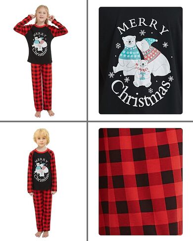 Family Matching Pajama Sets Cute Christmas Tree Sleepwear Snowman Holiday PJS for Couples and Kids in Saudi Arabia