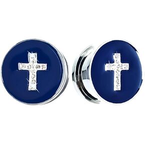 Ear Plugs for Women Stainless Steel Ear Gauges Plugs and Tunnels for Men Cross Gauges Ear Plugs Size 2G 0G 00G Diamond Screw Ear Saddles